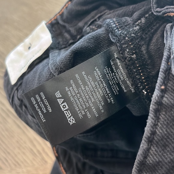 Free People We the Free Palmer Cuffed Jeans Black Wide Leg Mid Rise NWT - Picture 9 of 9